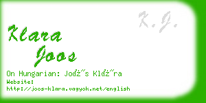 klara joos business card